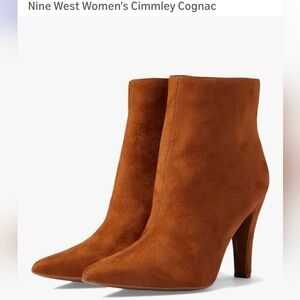 Nine West Cognac Heeled Ankle Boots